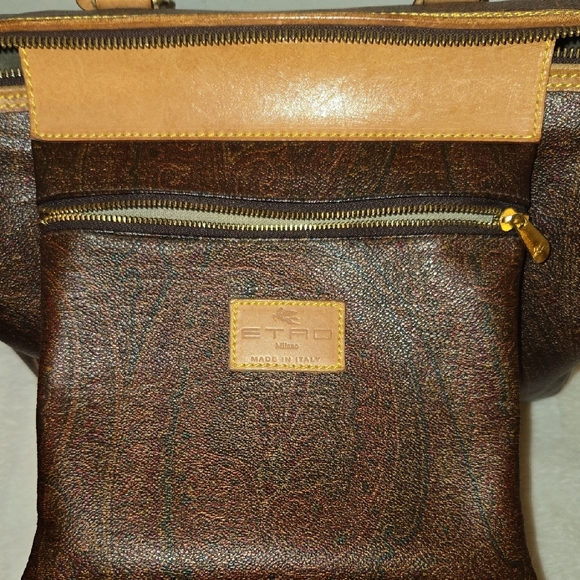 Etro Milano Vintage Red Paisley Speedy 20 Boston Travel Tote Bag - Picture 13 of 15